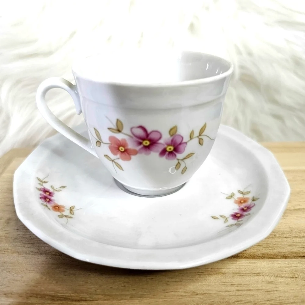 Winterling Schwarzenbach Bavaria Porcelain Cup, Saucer And Sugar Container
